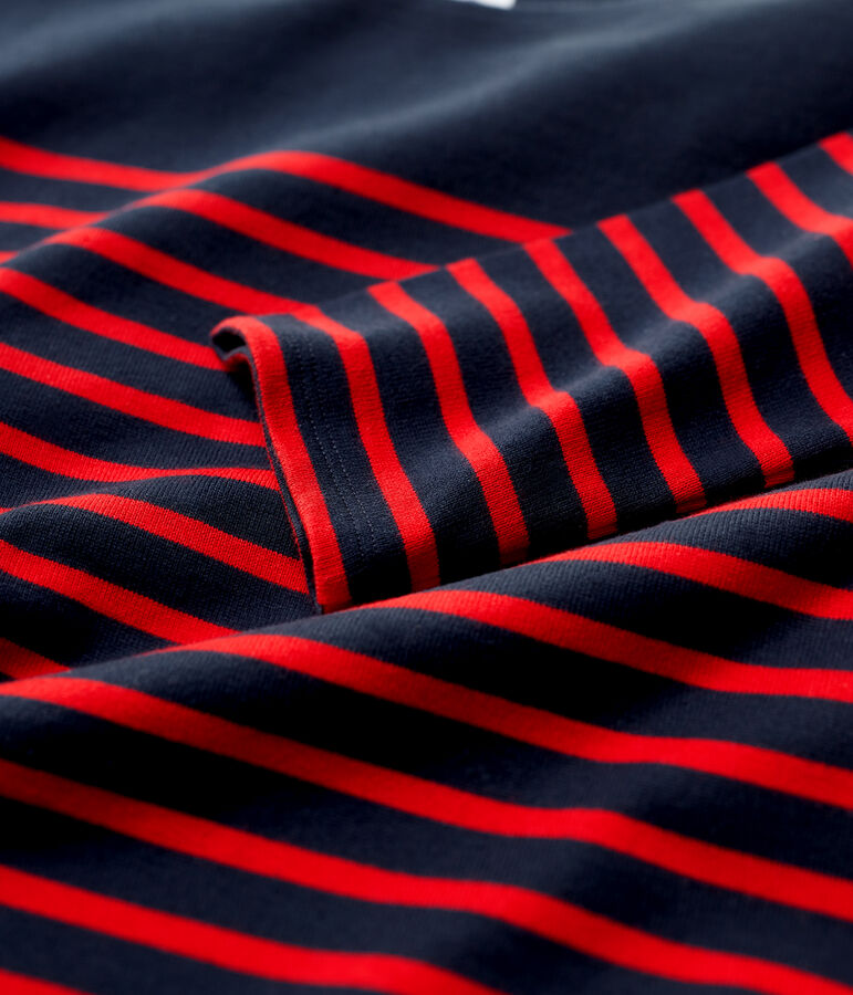 Klassisches Baumwoll-Marineshirt Damen blau SMOKING/rot TERKUIT